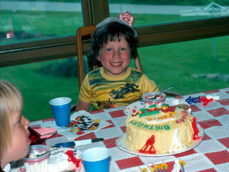  at Dave's fifth birthday, 18 May 1973